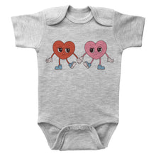 Load image into Gallery viewer, CARTOON VALENTINE&#39;S HEARTS GAY COUPLE - Basic Onesie - Baffle
