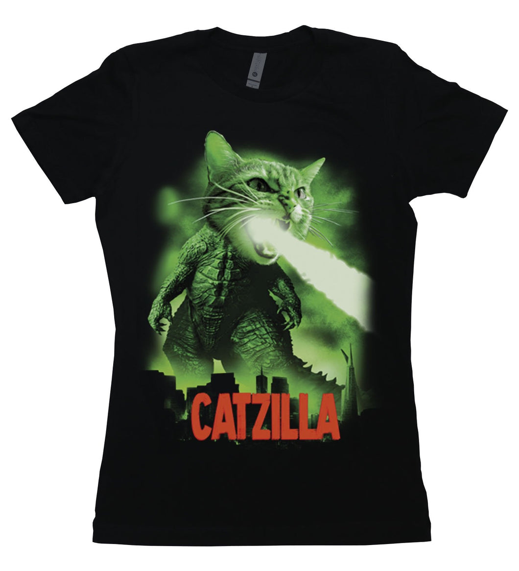 Catzilla - Women's Boyfriend T-Shirt - Baffle