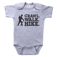Load image into Gallery viewer, CRAWL. WALK. HIKE. / Crawl. Walk. Hike. Baby Onesie - Baffle
