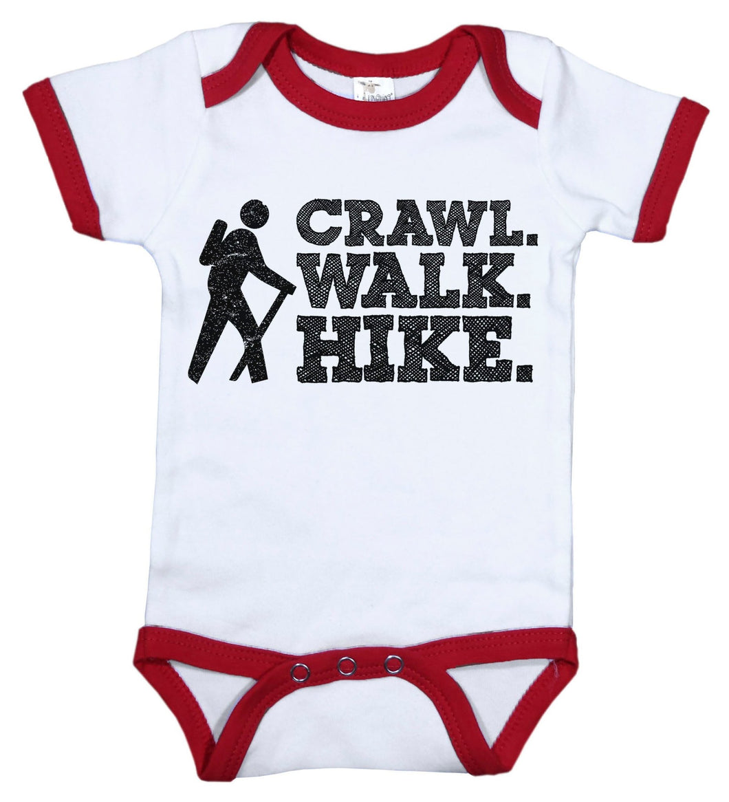 Crawl. Walk. Hike. / Sports Ringer Onesie - Baffle