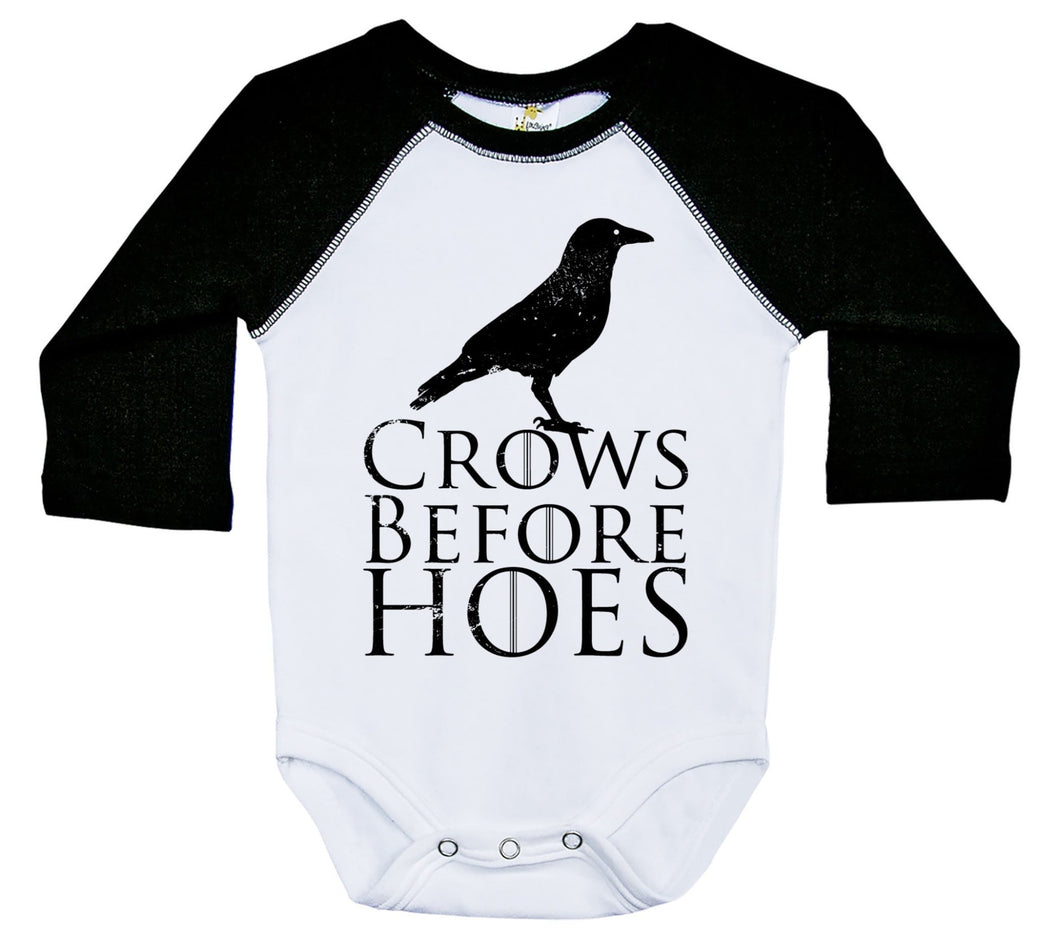 Crows Before Hoes / Raglan Baby Onesie / Long Sleeve - Baffle