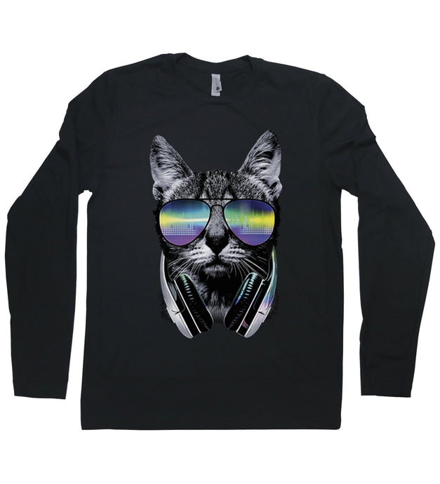 DJ Cat - Long Sleeve T-Shirt - Baffle