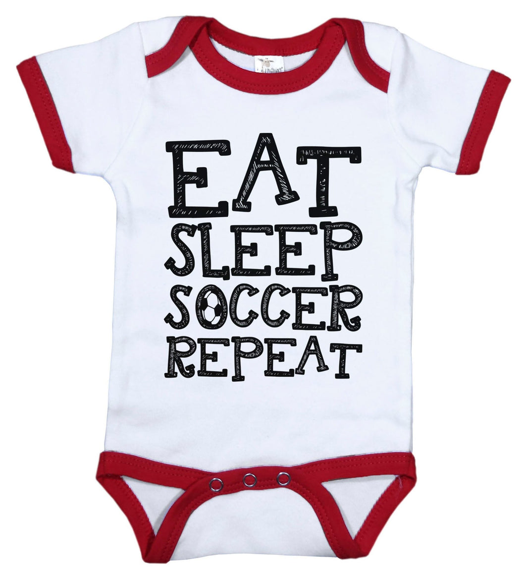 Eat. Sleep. Soccer. Repeat / Soccer Ringer Onesie - Baffle