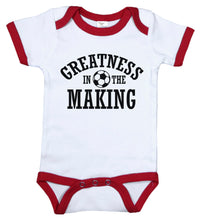 Load image into Gallery viewer, Greatness In The Making / Soccer Ringer Onesie - Baffle
