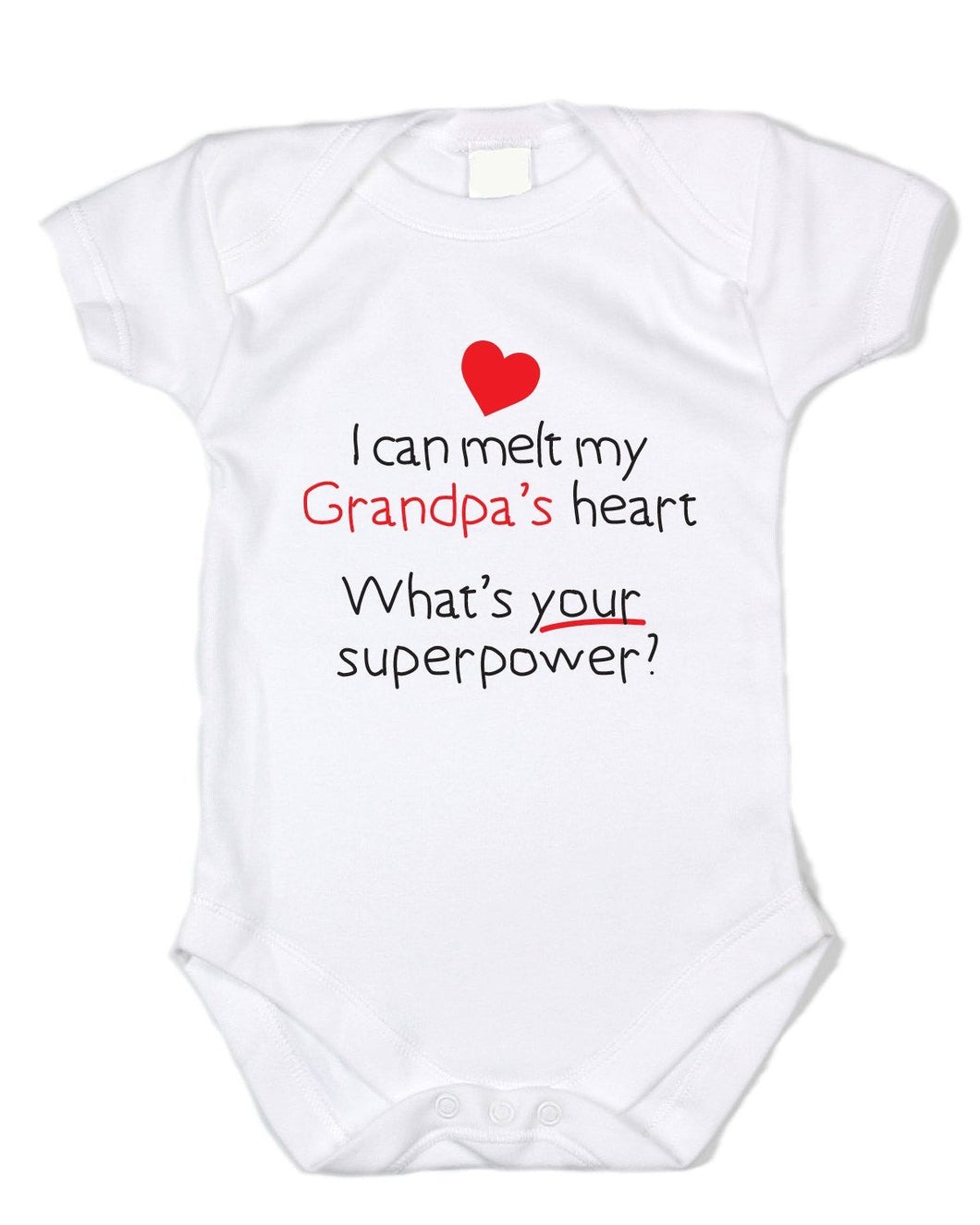 I Can Melt Grandpas Heart, What's Your Superpower? Basic Onesie - Baffle