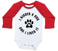 Load image into Gallery viewer, I Kissed A Dog And I Liked It / Raglan Onesie / Long Sleeve - Baffle
