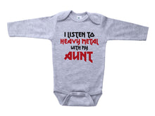 Load image into Gallery viewer, I LISTEN TO HEAVY METAL WITH MY AUNT - Basic Onesie - Baffle
