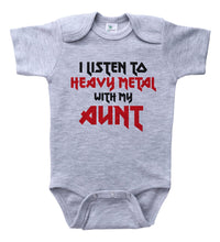 Load image into Gallery viewer, I LISTEN TO HEAVY METAL WITH MY AUNT - Basic Onesie - Baffle
