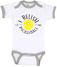 Load image into Gallery viewer, I Relish Pickleball / Pickleball Ringer Onesie - Baffle
