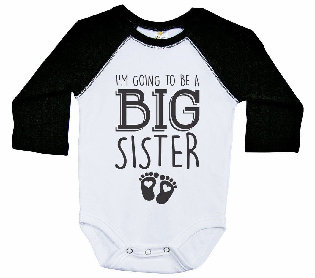 I'm Going To Be A Big Sister / Raglan Onesie / Long Sleeve - Baffle