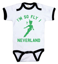 Load image into Gallery viewer, I&#39;m So Fly I Neverland / Peter Pan Ringer Onesie - Baffle
