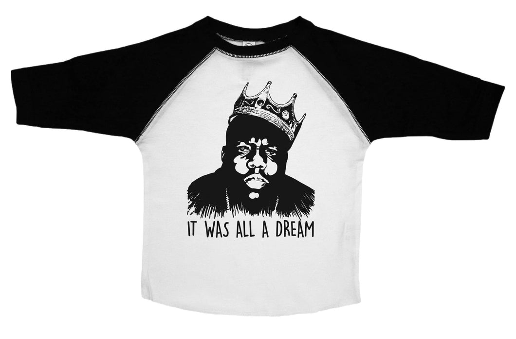 IT WAS ALL A DREAM / It was all a dream Raglan Baseball Shirt for Toddlers - Baffle