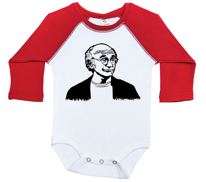 Larry David / Raglan Onesie / Long Sleeve - Baffle