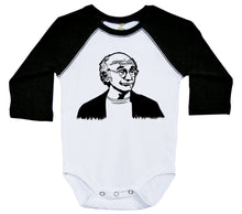 Load image into Gallery viewer, Larry David / Raglan Onesie / Long Sleeve - Baffle
