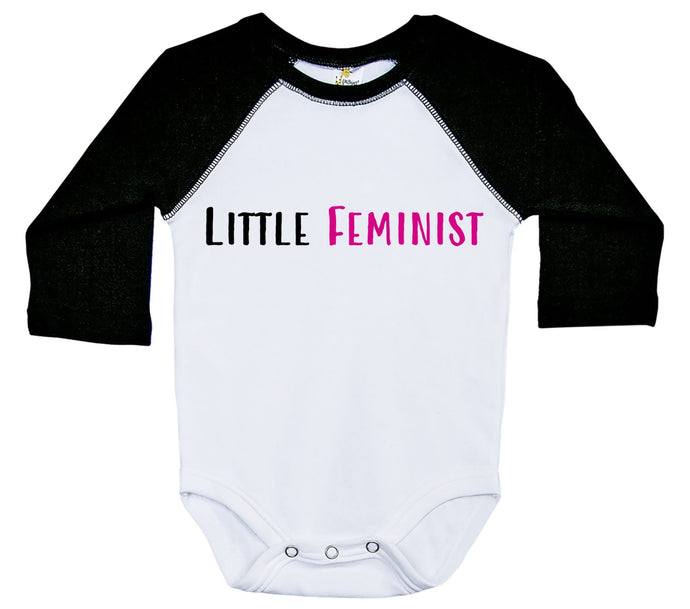 Little Feminist - Long Sleeve Raglan Onesie - Baffle