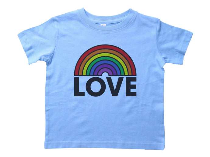 LOVE / Rainbow Love Crew Neck Short Sleeve Toddler Shirt - Baffle
