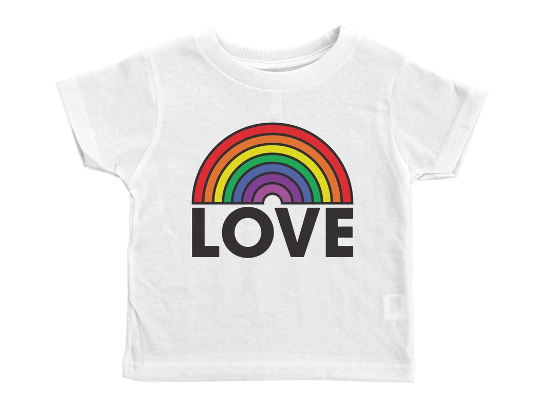 LOVE / Rainbow Love Crew Neck Short Sleeve Toddler Shirt - Baffle