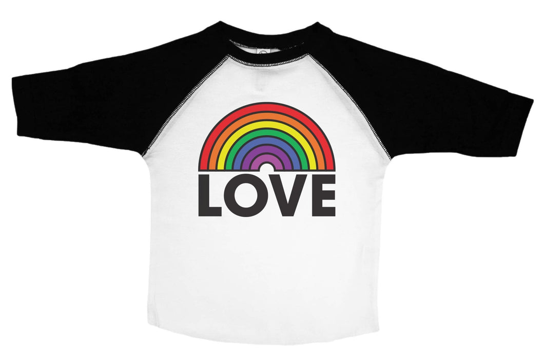LOVE / Rainbow Love Raglan Baseball Shirt for Toddlers - Baffle