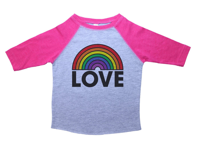 LOVE / Rainbow Love Raglan Baseball Shirt for Toddlers - Baffle