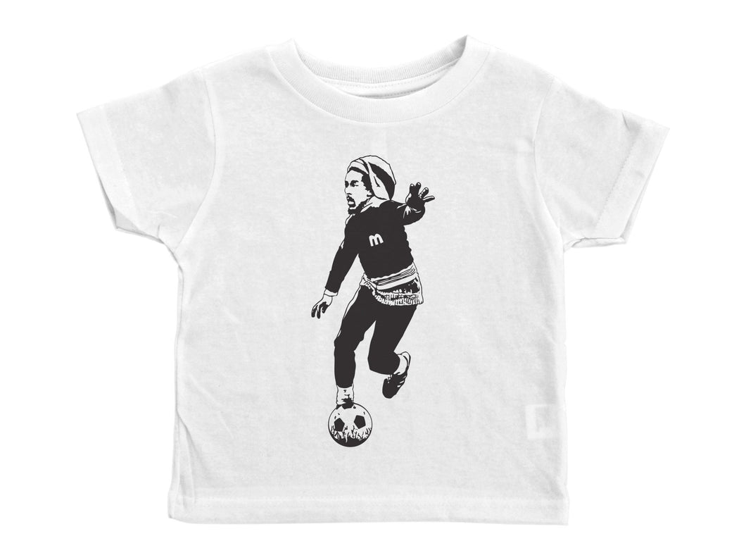 MARLEY / Bob Marley Playing Soccer Crew Neck Short Sleeve Toddler Shirt - Baffle