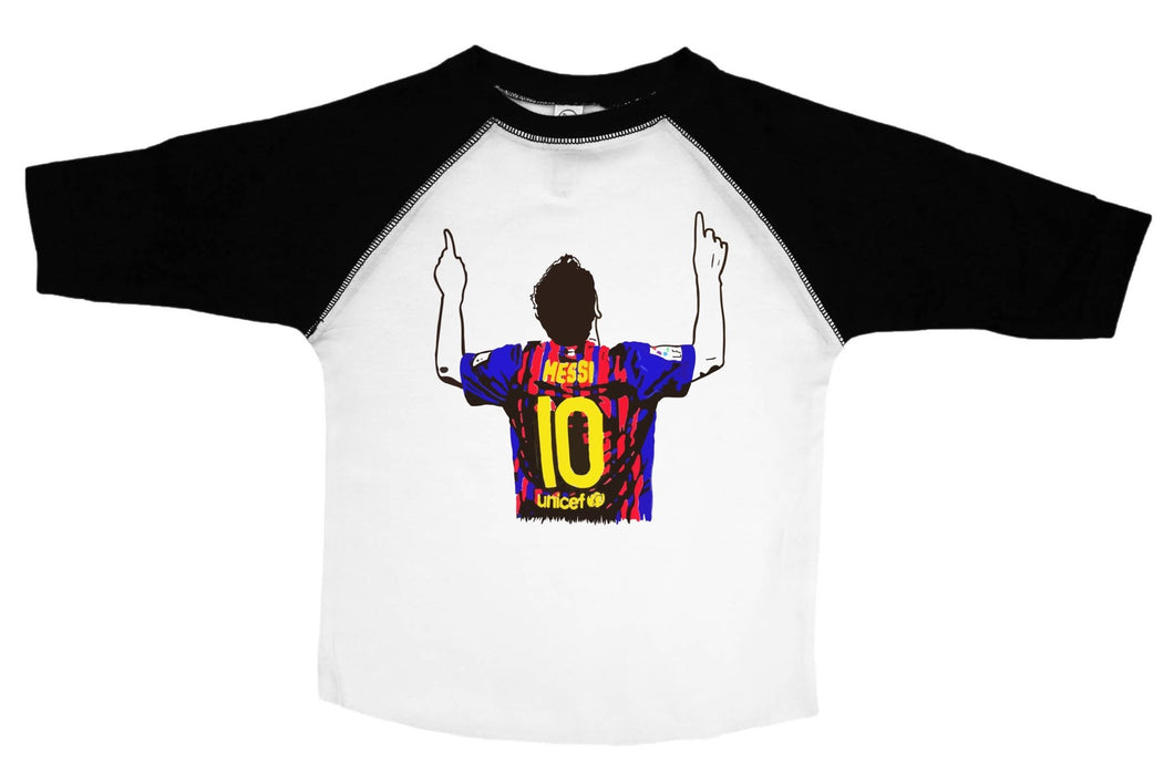 MESSI POINTING / Messi Pointing Raglan Baseball Shirt for Toddlers - Baffle
