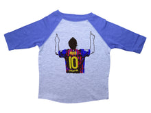 Load image into Gallery viewer, MESSI POINTING / Messi Pointing Raglan Baseball Shirt for Toddlers - Baffle
