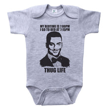 Load image into Gallery viewer, MY BEDTIME IS 7PM...THUG LIFE / My Bedtime Is 7pm...Thug Life Baby Onesie - Baffle
