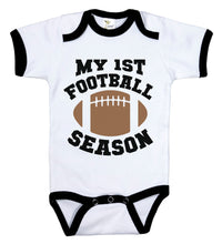 Load image into Gallery viewer, My First Football Season / Football Ringer Onesie - Baffle

