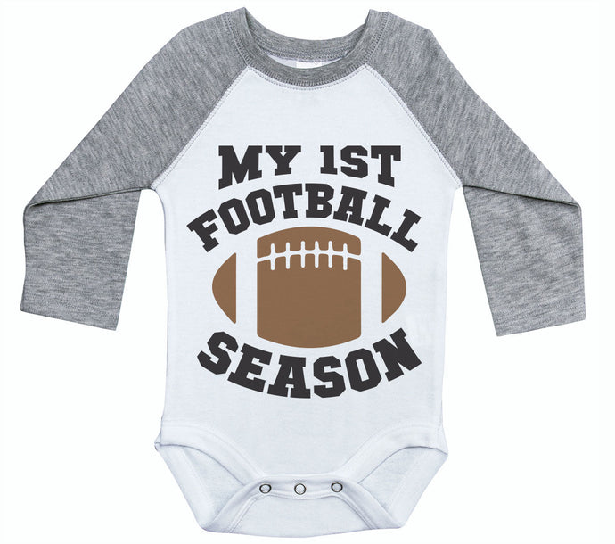 My First Football Season / Raglan Onesie / Long Sleeve - Baffle