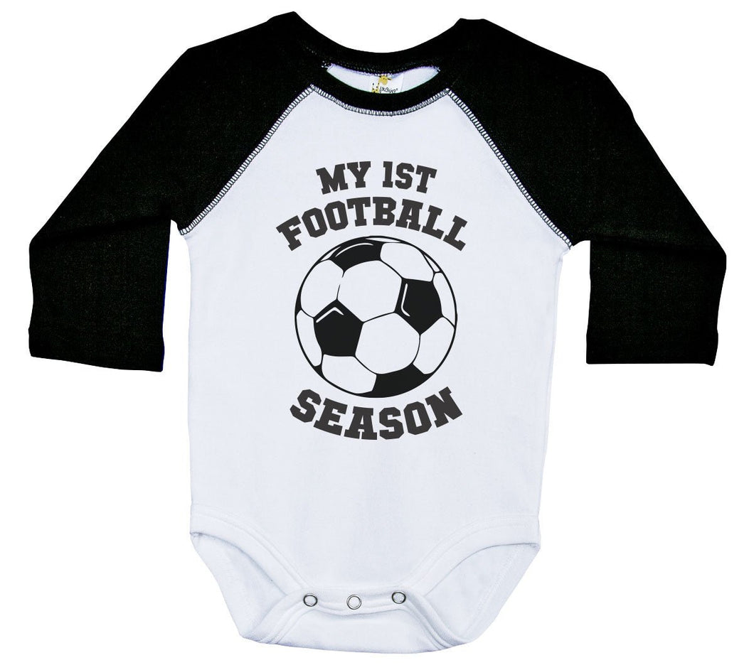 My First Football Season / Soccer Raglan Onesie / Long Sleeve - Baffle