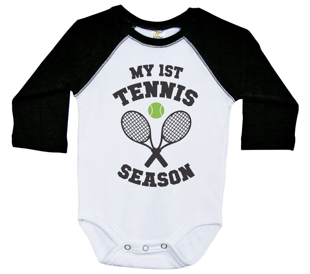 My First Tennis Season / Raglan Onesie / Long Sleeve - Baffle