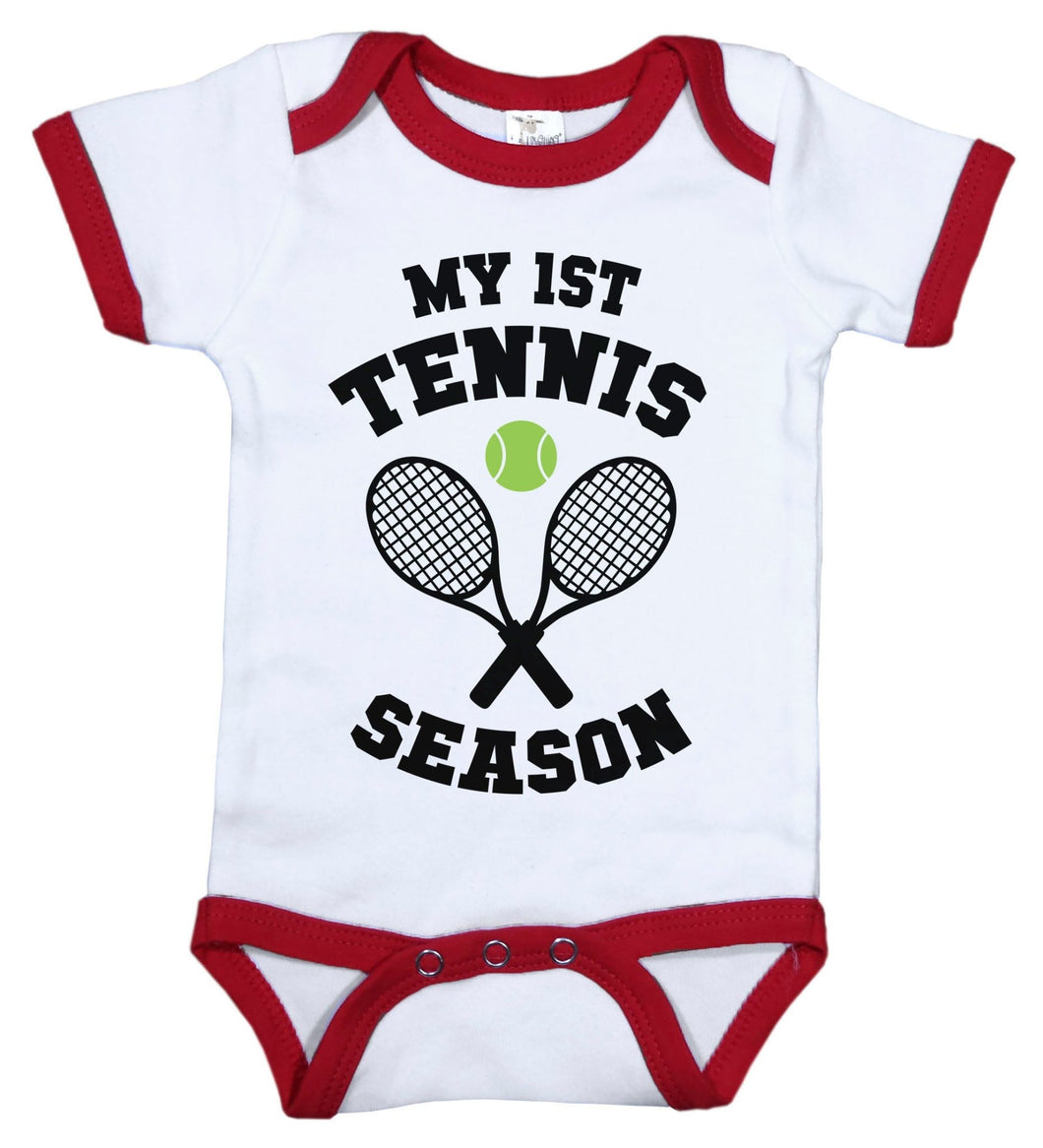 My First Tennis Season / Tennis Ringer Onesie - Baffle