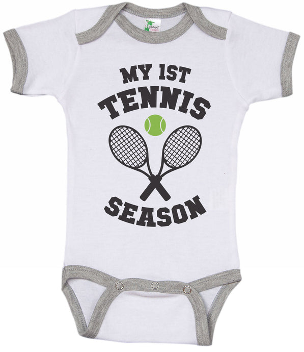 My First Tennis Season / Tennis Ringer Onesie - Baffle