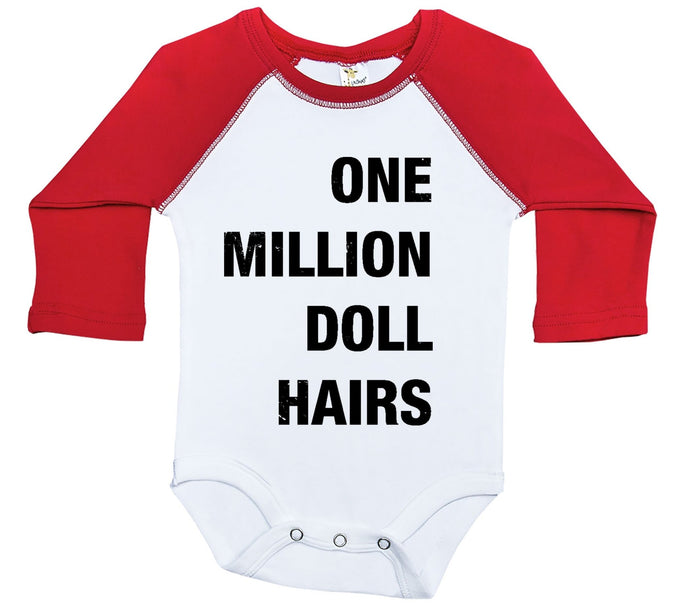 One Million Doll Hairs / Raglan Onesie / Long Sleeve - Baffle