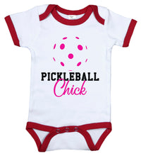Load image into Gallery viewer, Pickleball Chick / Pickleball Ringer Onesie - Baffle
