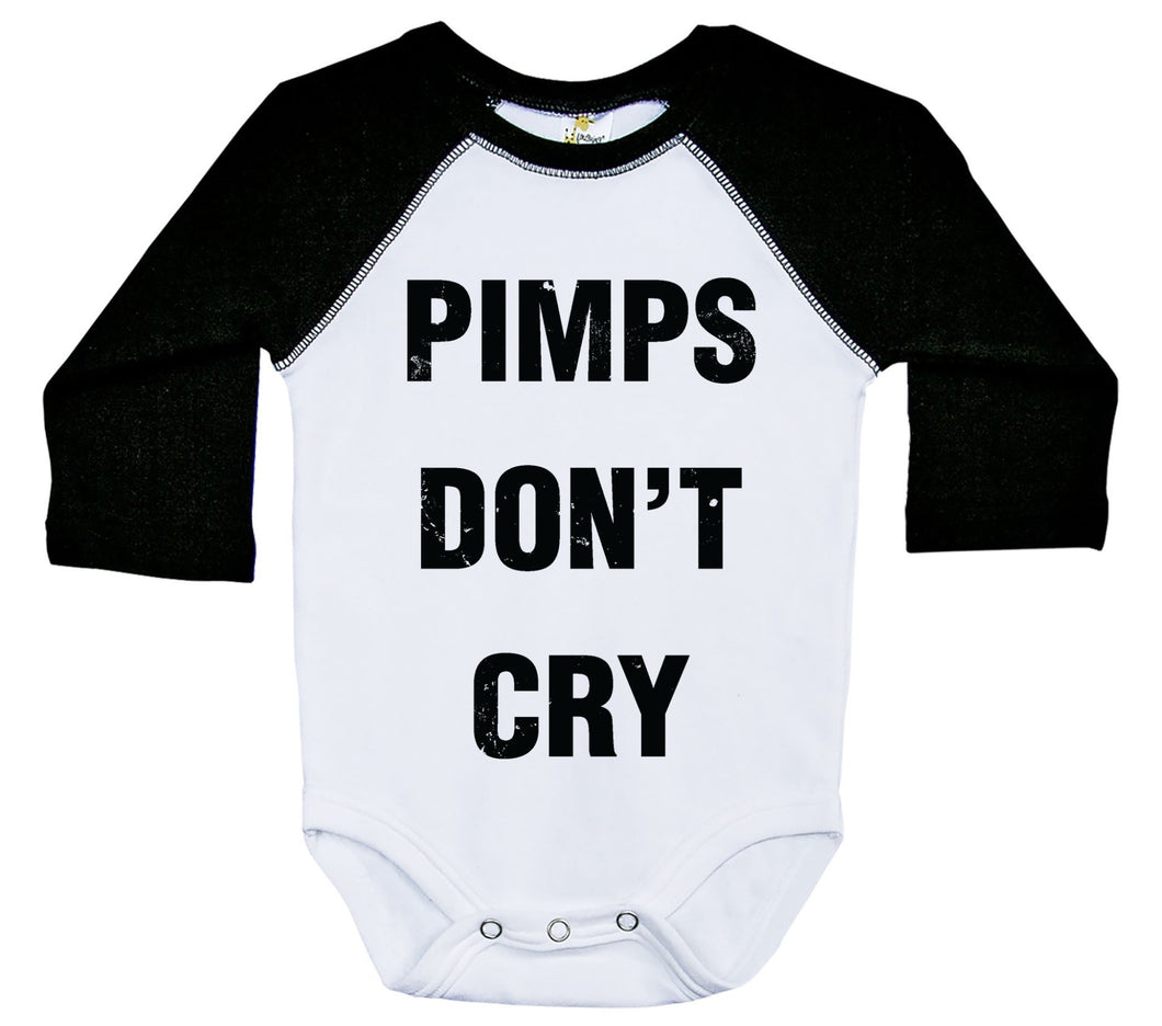 Pimps Don't Cry / Raglan Onesie / Long Sleeve - Baffle
