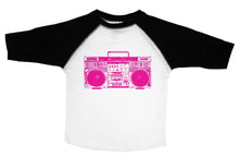 Load image into Gallery viewer, PINK BOOMBOX / Pink Boombox Raglan Baseball Shirt for Toddlers - Baffle
