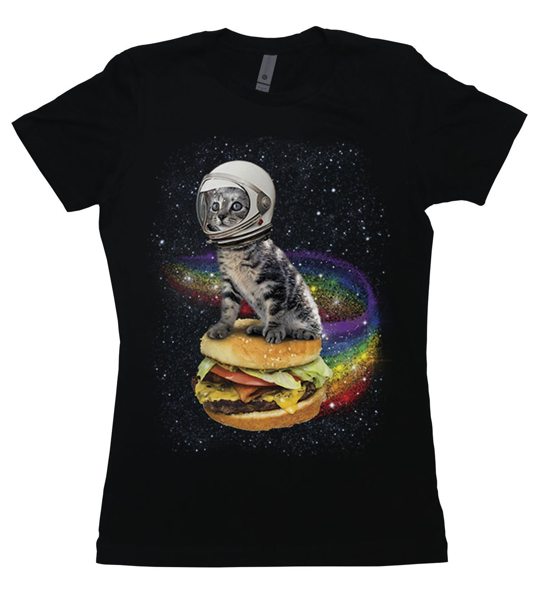 Rainbow Burger Kitty - Women's Boyfriend T-Shirt - Baffle