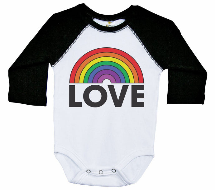 RAINBOW LOVE / LGBT Inspired Raglan Onesie - Baffle