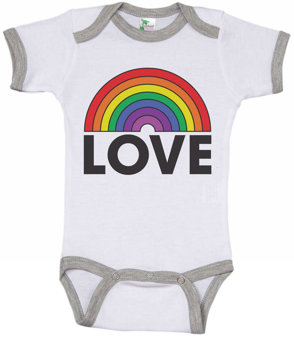 RAINBOW LOVE / LGBT Inspired Ringer Onesie - Baffle