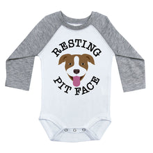 Load image into Gallery viewer, RESTING PIT FACE- Long Sleeve Raglan Onesie - Baffle
