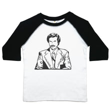 Load image into Gallery viewer, Ron Burgundy - Black and White Burgundy Toddler Shirt – Baffle - Baffle
