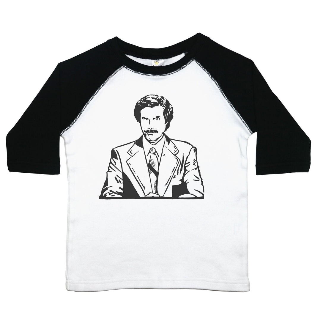 Ron Burgundy - Black and White Burgundy Toddler Shirt – Baffle - Baffle