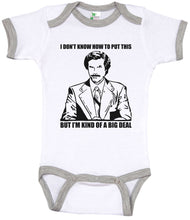 Load image into Gallery viewer, Ron Burgundy - Kind Of A Big Deal / Ron Burgundy Ringer Onesie - Baffle

