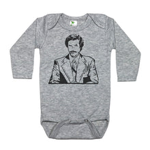 Load image into Gallery viewer, Ron Burgundy - Long Sleeve Baby Onesie - Baffle
