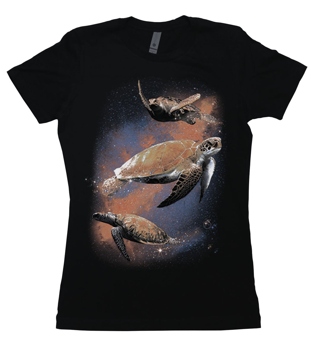 Space Turtles - Women's Boyfriend T-Shirt - Baffle