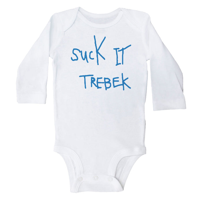 Suck it Trebek - Long Sleeve Baby Onesie - Baffle