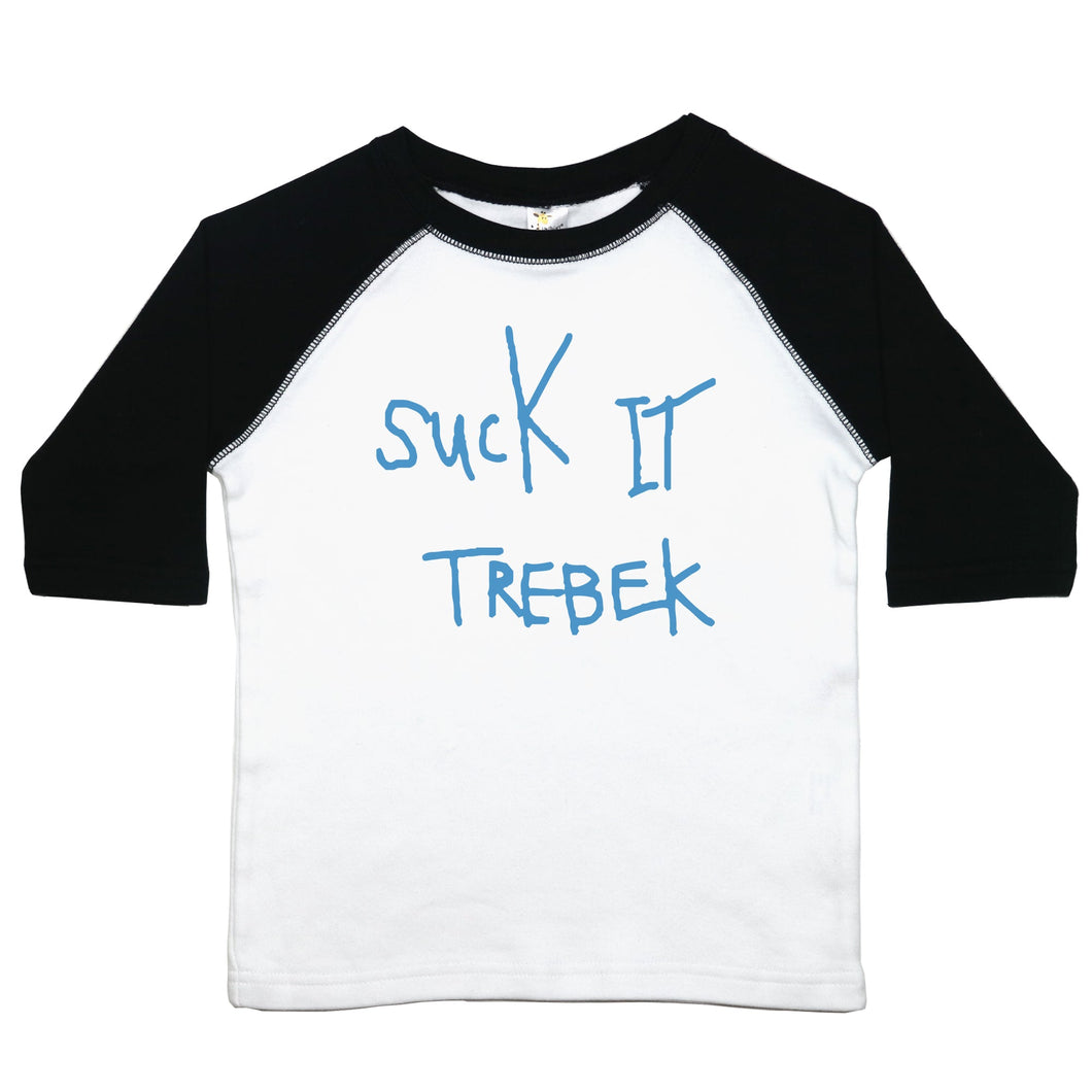 Suck it Trebek - Toddler Raglan T-Shirt - Baffle