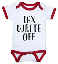 Load image into Gallery viewer, Tax Write Off / Tax Humor Ringer Onesie - Baffle
