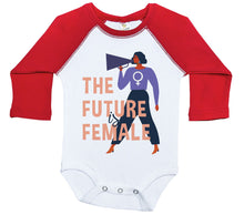Load image into Gallery viewer, The Future is Female - Women&#39;s Day / Long Sleeve Raglan Onesie - Baffle
